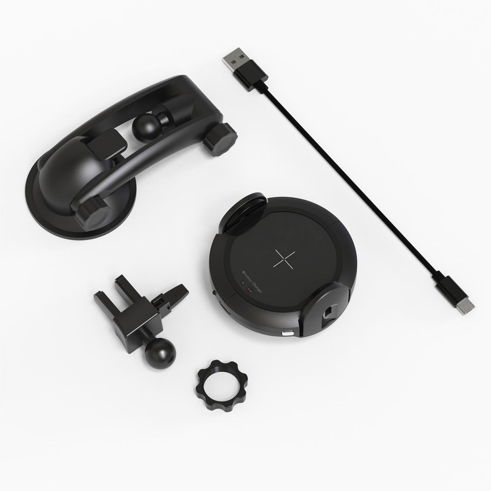 15W Wireless Fast Charging Car Mount – Infrared Auto-Sensing Retractable Air Vent Phone Holder