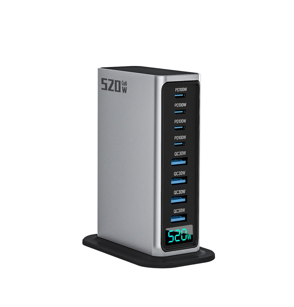 520W GaN Multi-Port Desktop Charger | Fast Charging Station for Apple Laptop, Tablet & Phone