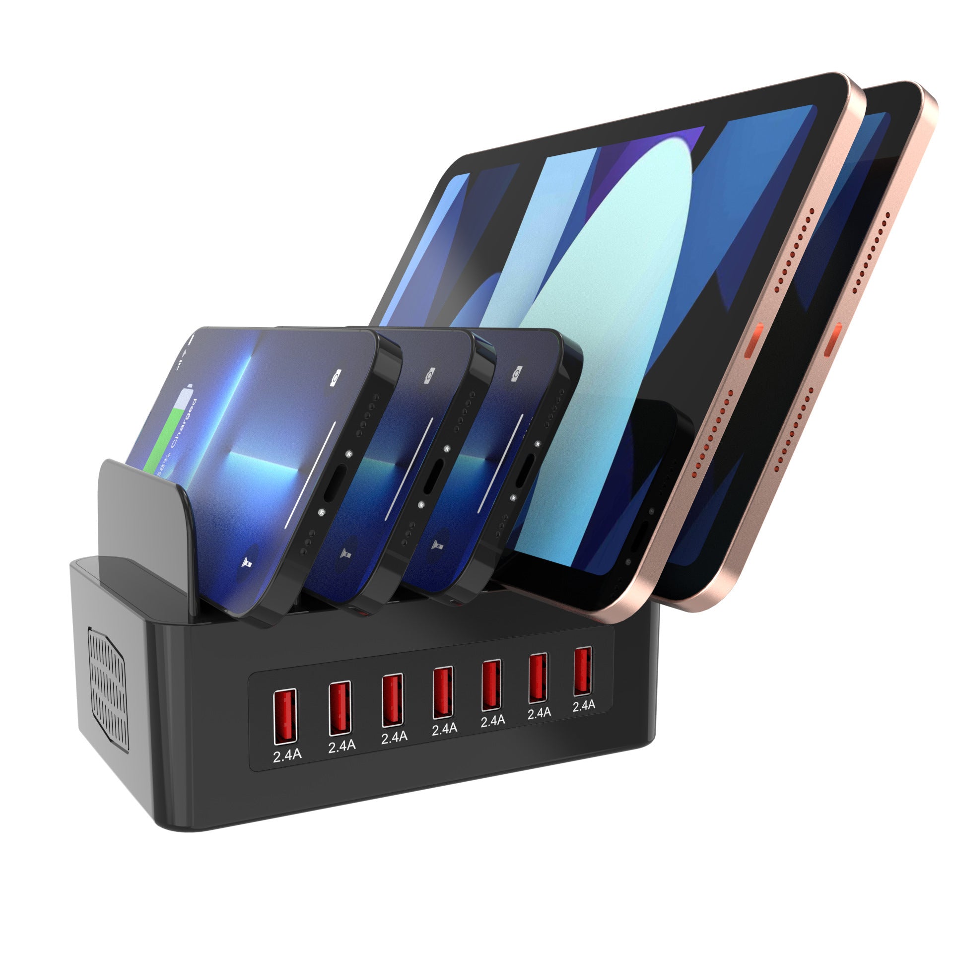 150W USB Charging Station – Smart Multi-Port Charger for Mobile Phones & Tablets, Available in 7 and 16-Port Models