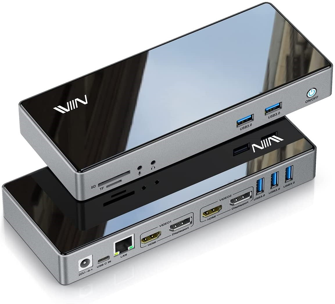 IVIIN 16-in-1 USB-C DisplayLink Docking Station – 5K Single Display / 4K Dual Monitor Support, Works with Multiple Systems