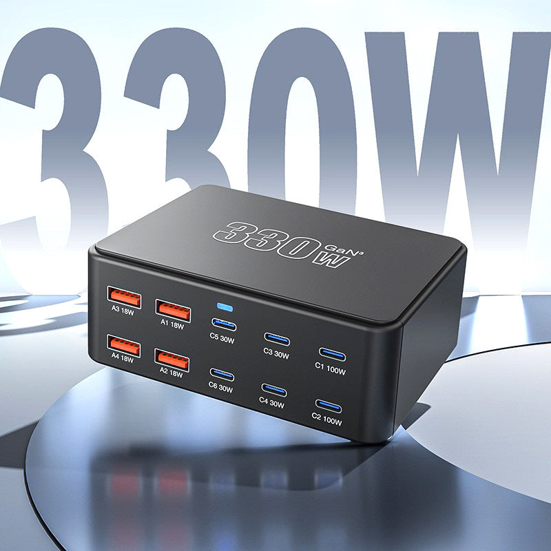 330W GaN charger 20V5A mobile phone tablet notebook universal desktop fast charging charging station with multiple ports