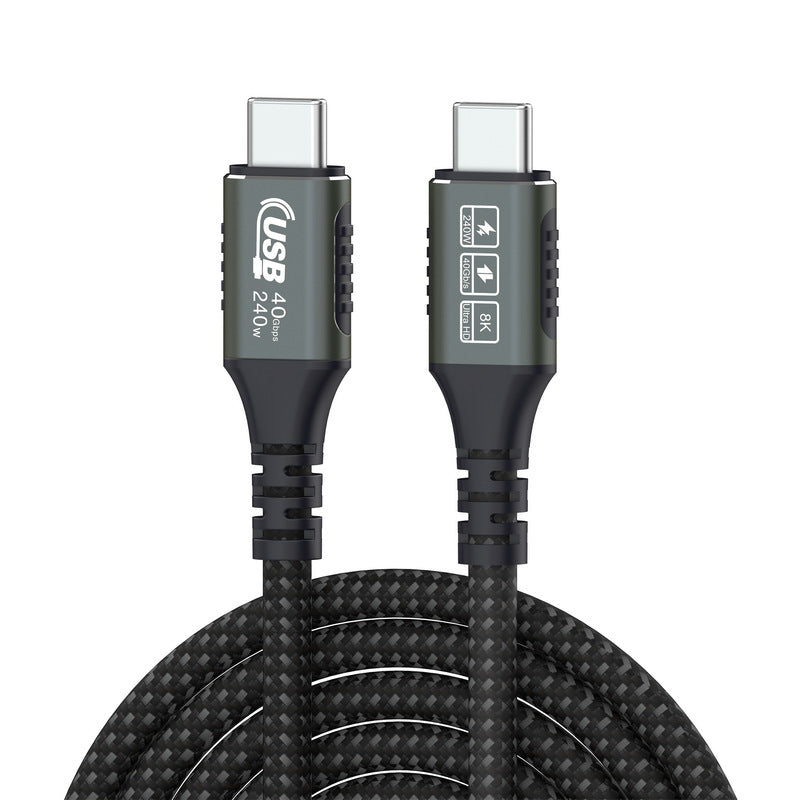 USB4 Data Cable – Fast Charging Type-C Two-Way Thunderbolt 4 High-Speed Cable with 8K Ultra HD Video Projection Support