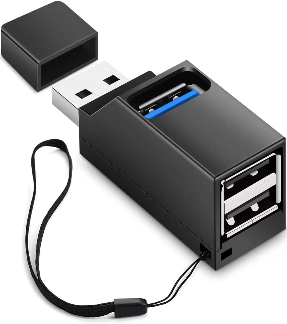Mini 3-Port USB 3.0 High-Speed Hub — Portable One-to-Three Splitter Docking Station for Car Use