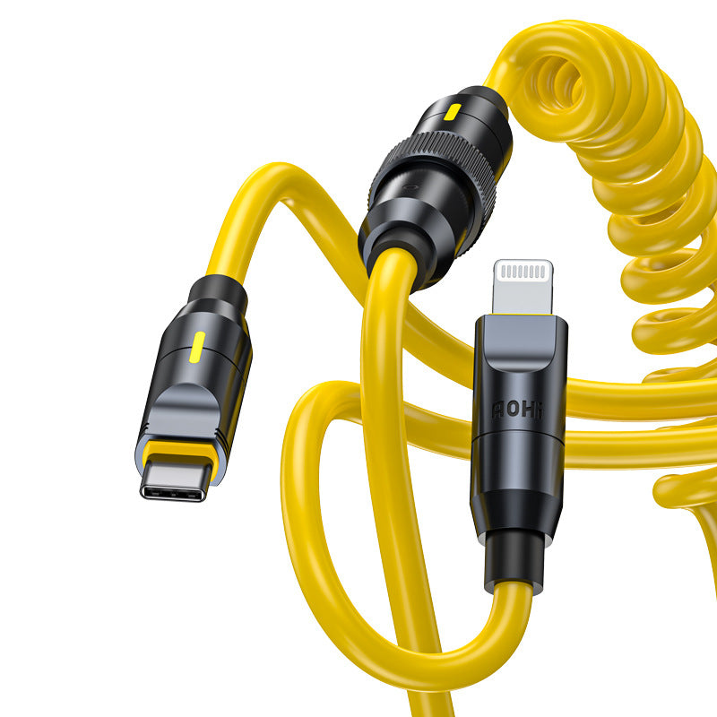 AOHI Fast Charging Cable Splicing Wire Spring Data Cable PD3.1 Suitable for Apple MFI Certification 140W