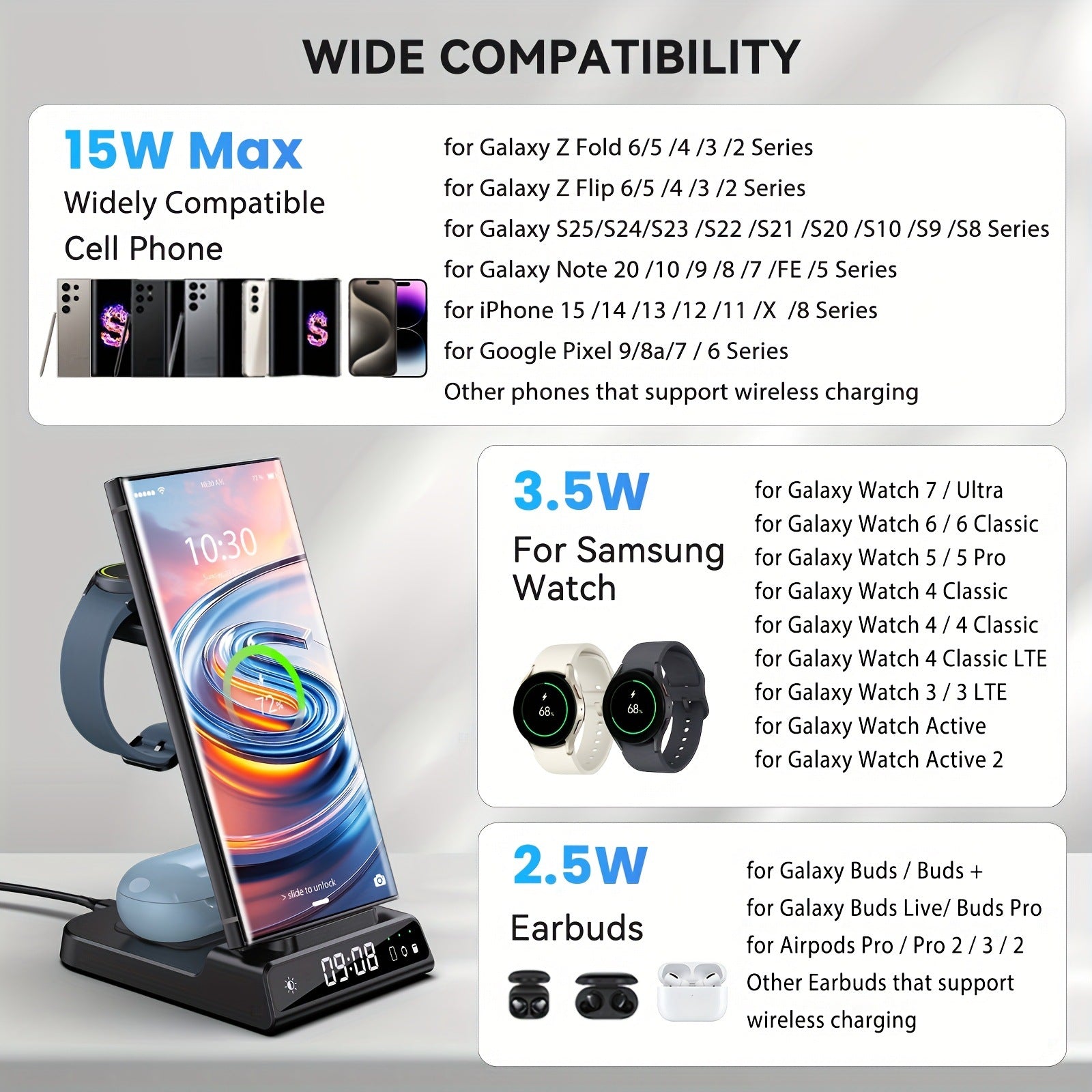 3-in-1 Fast Wireless Charging Station