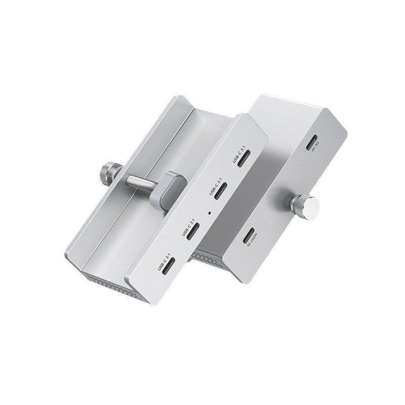 USB 3.2 Gen2 Type-C Clamp-On Desktop Docking Station — 10Gbps High-Speed Clip-On Hub