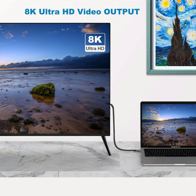 USB4 Data Cable – Fast Charging Type-C Two-Way Thunderbolt 4 High-Speed Cable with 8K Ultra HD Video Projection Support