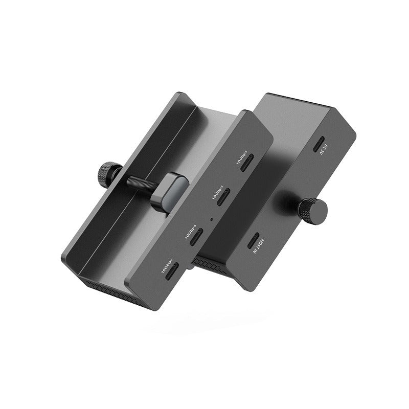 USB 3.2 Gen2 Type-C Clamp-On Desktop Docking Station — 10Gbps High-Speed Clip-On Hub