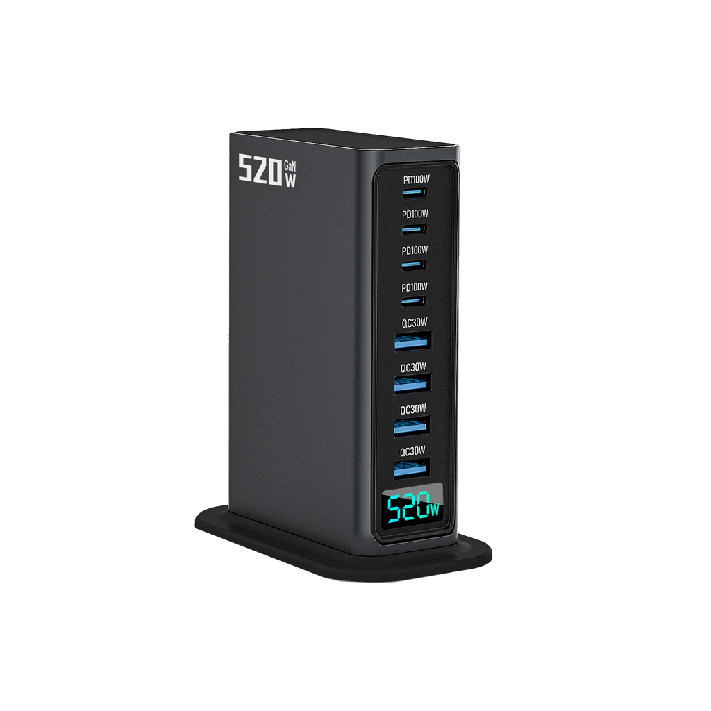 520W GaN Multi-Port Desktop Charger | Fast Charging Station for Apple Laptop, Tablet & Phone