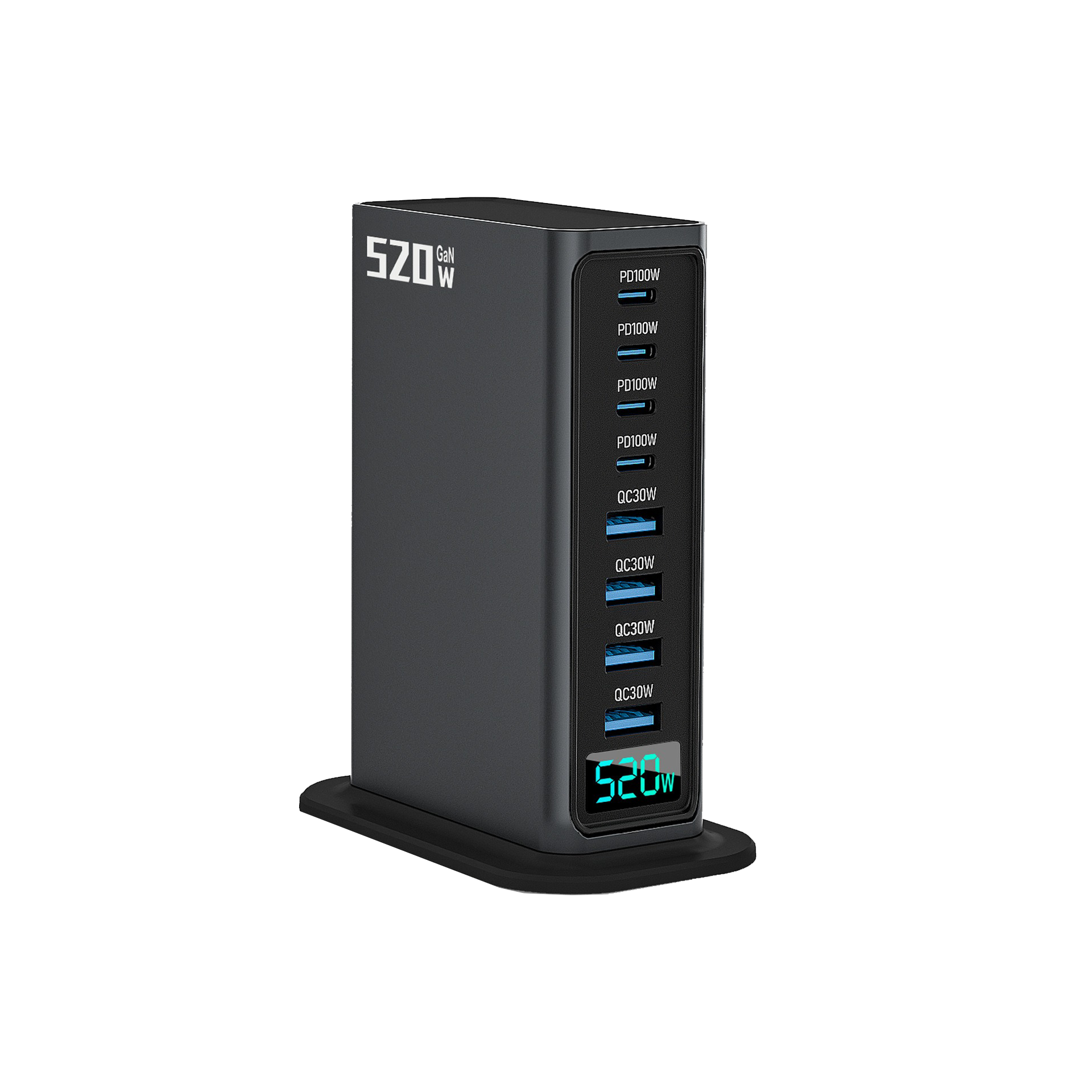 520W GaN Multi-Port Desktop Charger | Fast Charging Station for Apple Laptop, Tablet & Phone