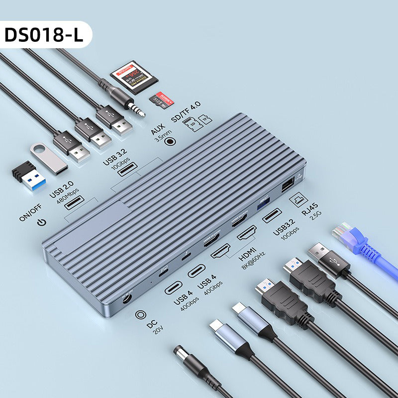 Thunderbolt 4 Docking Station — USB4.0 Desktop Hub with 8K Display Output, Compatible with MacBook and Thunderbolt 4 Laptops