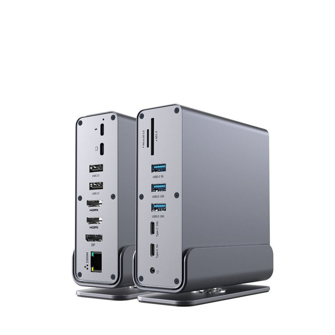 15-in-1 Type-C Docking Station | Thunderbolt 4 Compatible | 4K Video | Gigabit Ethernet & Vertical Desktop Hub