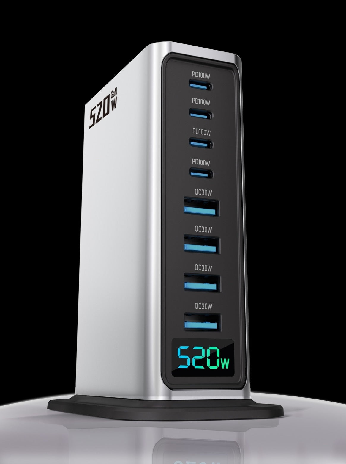 520W GaN Multi-Port Desktop Charger | Fast Charging Station for Apple Laptop, Tablet & Phone