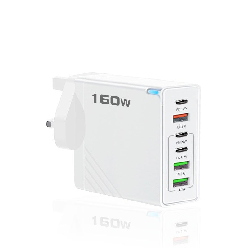 6-Port Multi-Device Fast Charger | 3C3U USB &amp; Type-C Charging Hub