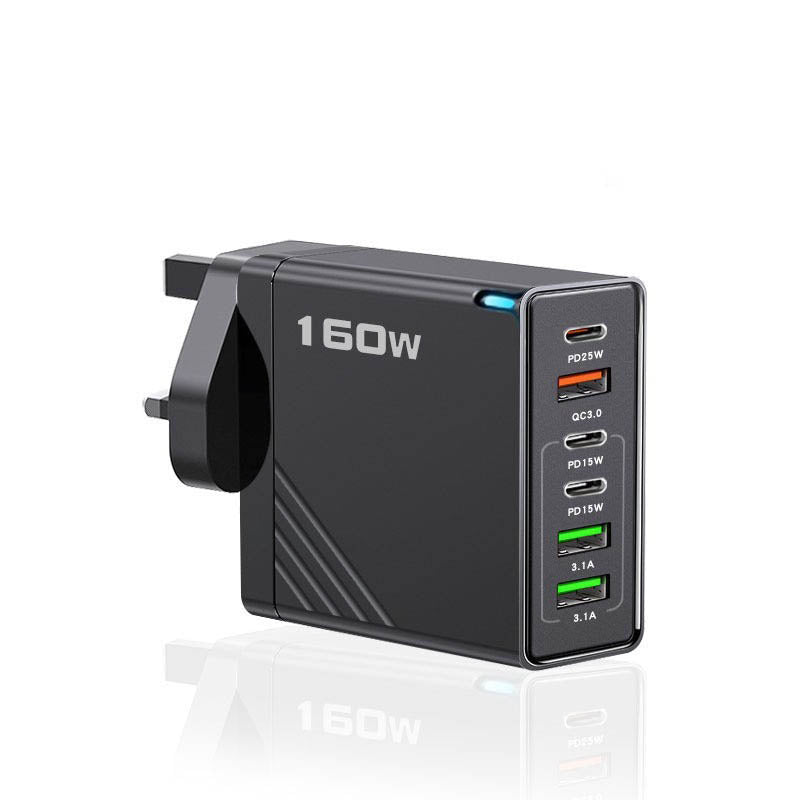 6-Port Multi-Device Fast Charger | 3C3U USB &amp; Type-C Charging Hub