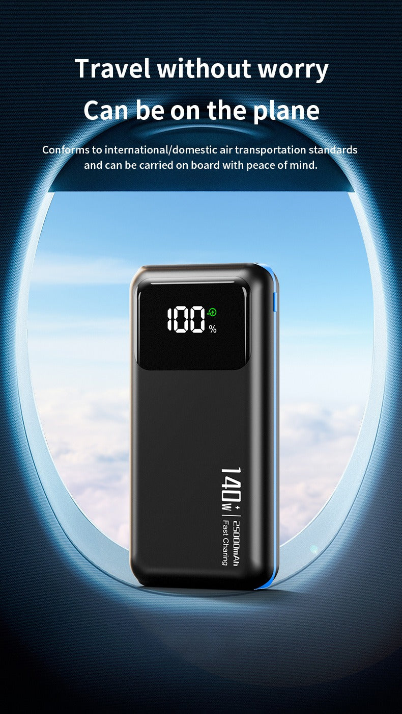 Laptop Power Bank 140W PD Fast Charging with Digital Display | Bidirectional Ultra-Large Capacity Mobile Power Bank