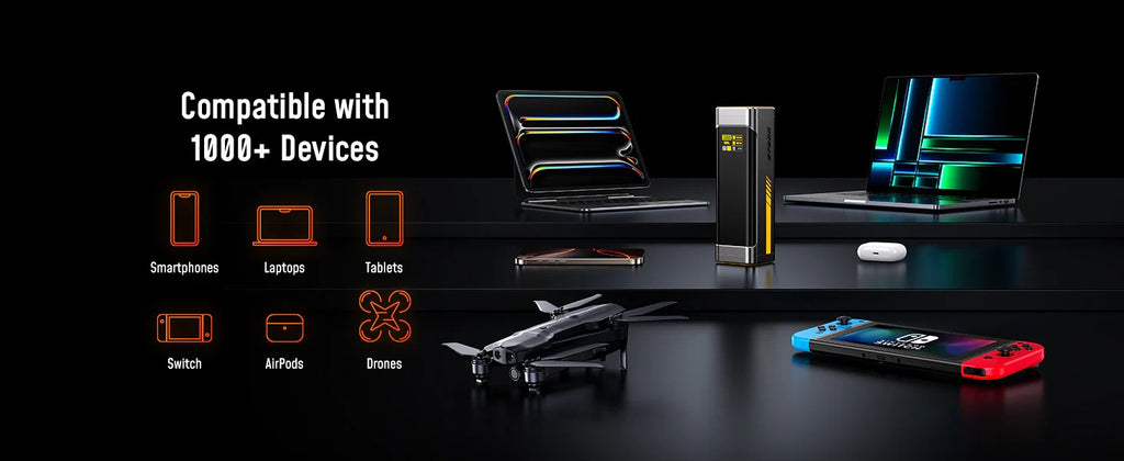 AOHI Future Starship 27600mAh Power Bank – 240W PD 3.1 Fast Charging Portable Charger for Laptops, iPhones, iPads & MacBooks