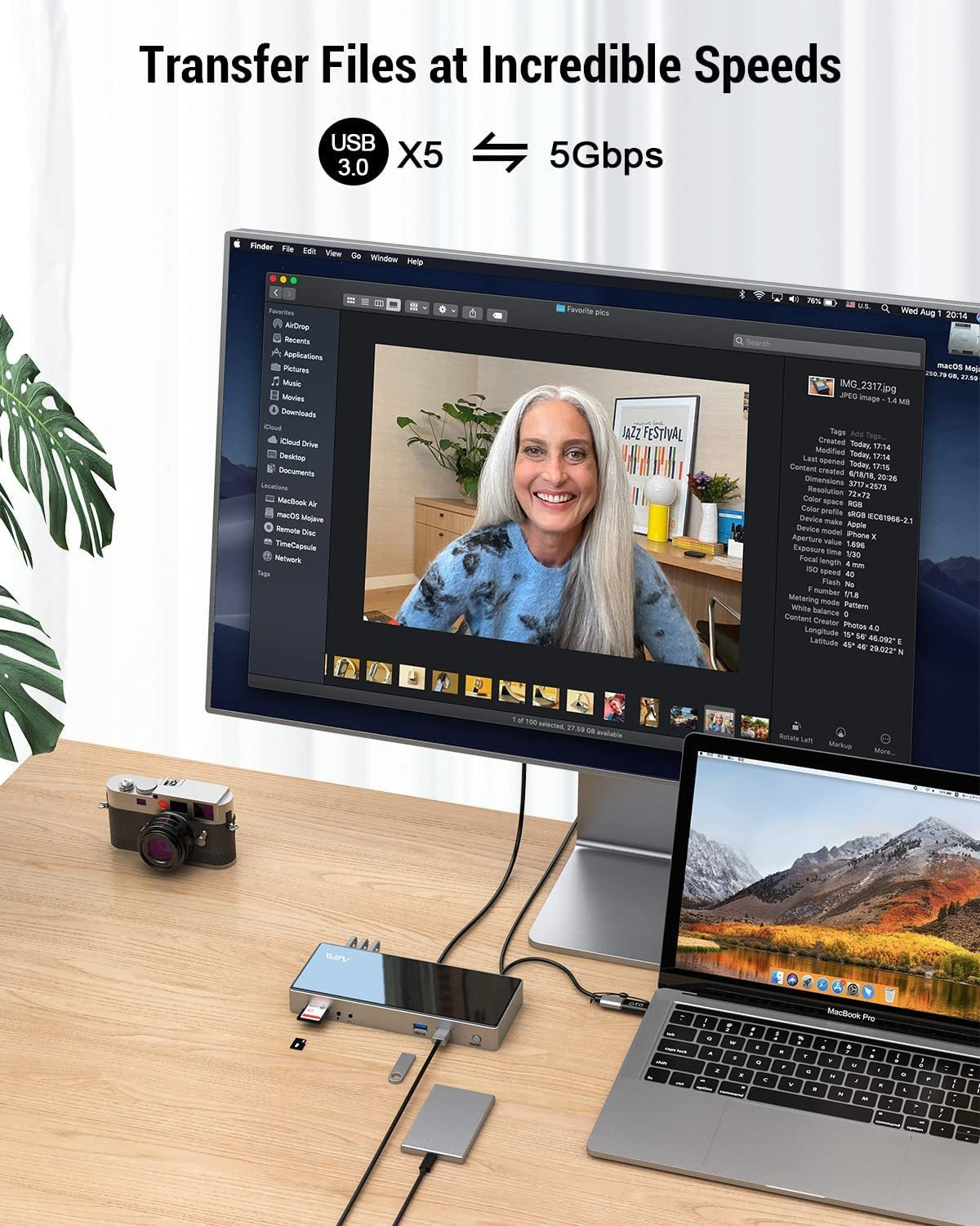 IVIIN 16-in-1 USB-C DisplayLink Docking Station – 5K Single Display / 4K Dual Monitor Support, Works with Multiple Systems