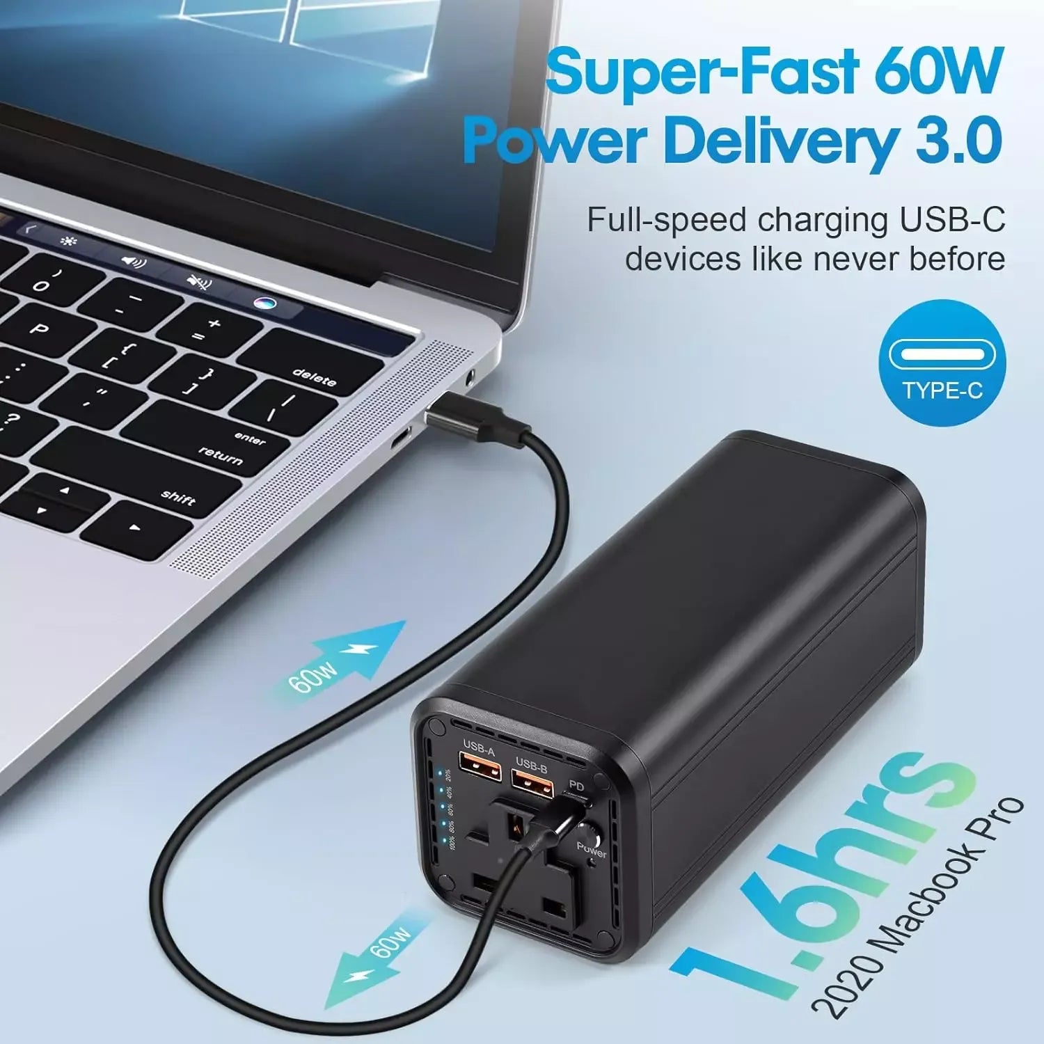 High-Capacity 220V Portable Power Station - Outdoor Energy Storage for Laptops, Phones & Tablets