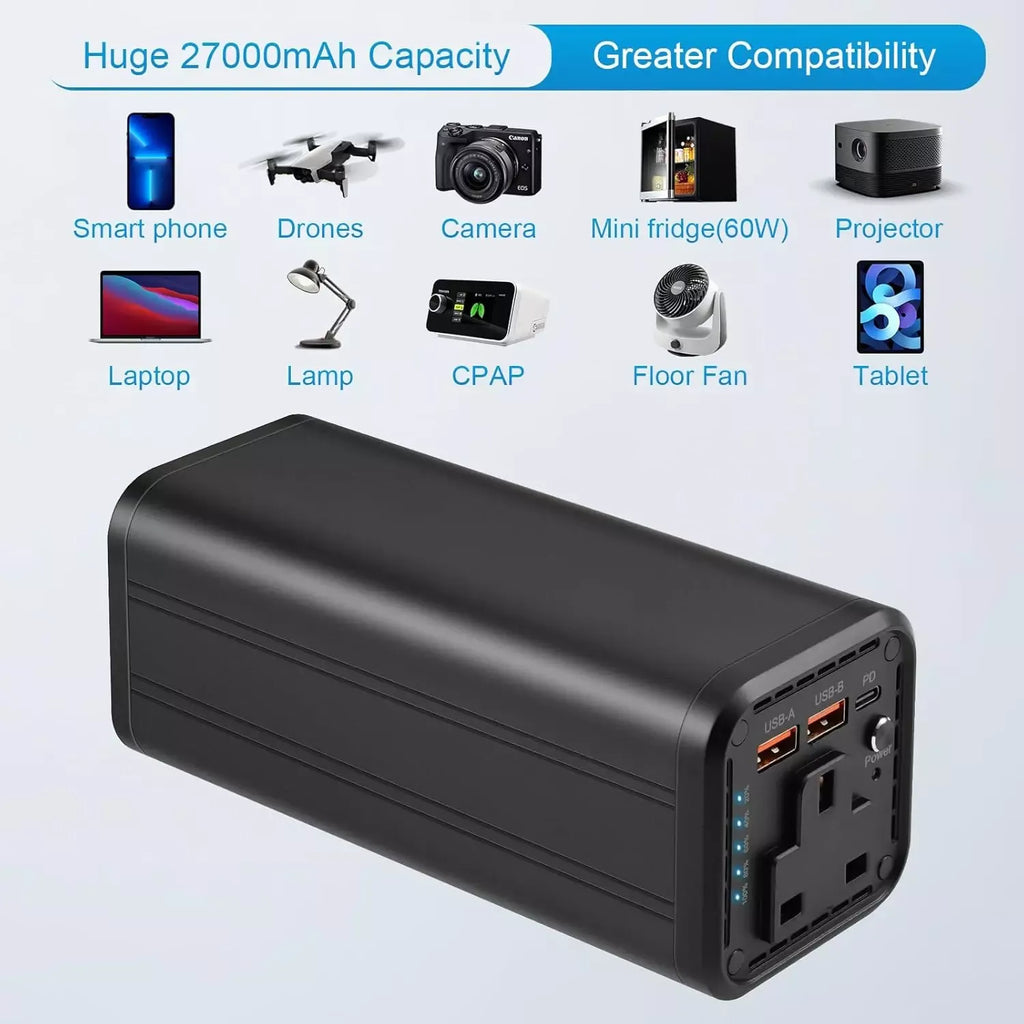High-Capacity 220V Portable Power Station - Outdoor Energy Storage for Laptops, Phones & Tablets