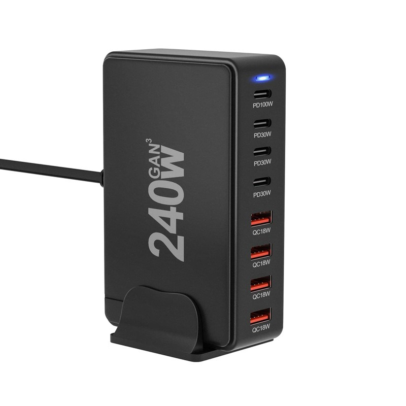 240W Gallium Nitride (GaN) Charger – 20V 5A High-Power Universal Desktop Charging Station for Smartphones, Tablets & Laptops