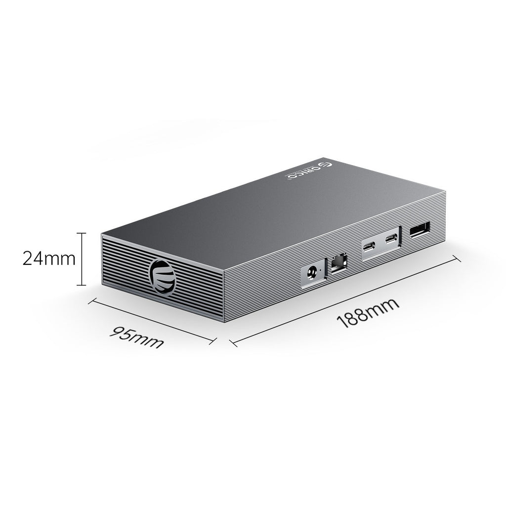 Orico 40Gbps Thunderbolt 3, 4 Dual Bay M.2 Hard Drive Box Multi-Interface Docking Station HUB Solid State