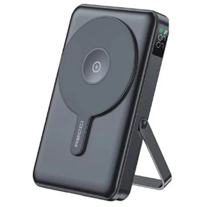 Recci RPB-W27 magnetic charging power bank with cable, mobile phone, watch, headphone, 3 in 1 fast charging, digital display