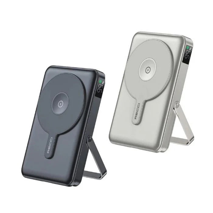 Recci RPB-W27 magnetic charging power bank with cable, mobile phone, watch, headphone, 3 in 1 fast charging, digital display