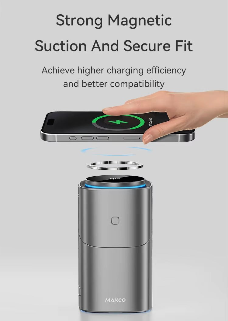 Qi2 3-in-1 Magnetic Wireless Charger with Touch Control & Electric Rotation | Fast Charging Dock for iPhone, Apple Watch & AirPods | Compatible with Samsung Devices