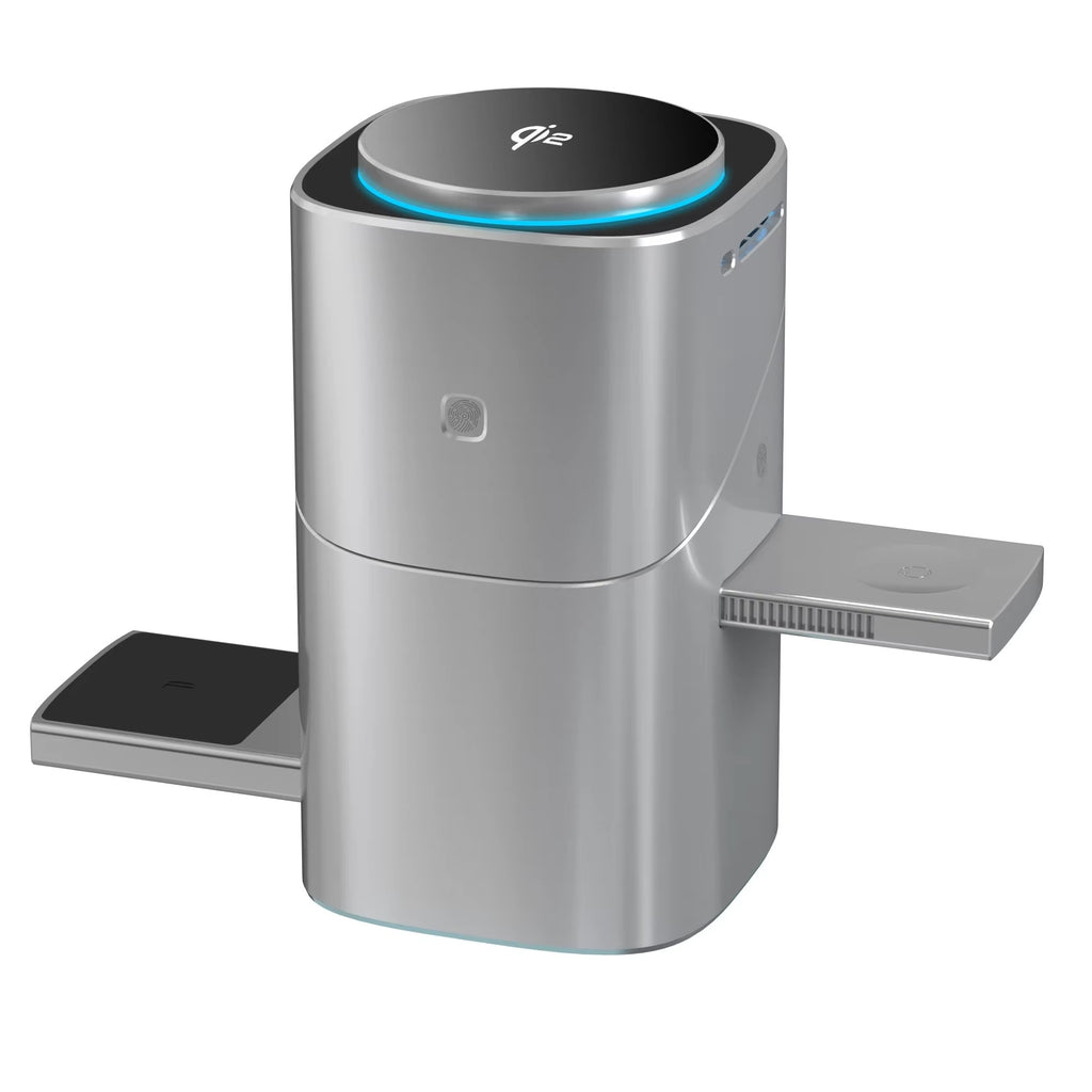 Qi2 3-in-1 Magnetic Wireless Charger with Touch Control & Electric Rotation | Fast Charging Dock for iPhone, Apple Watch & AirPods | Compatible with Samsung Devices