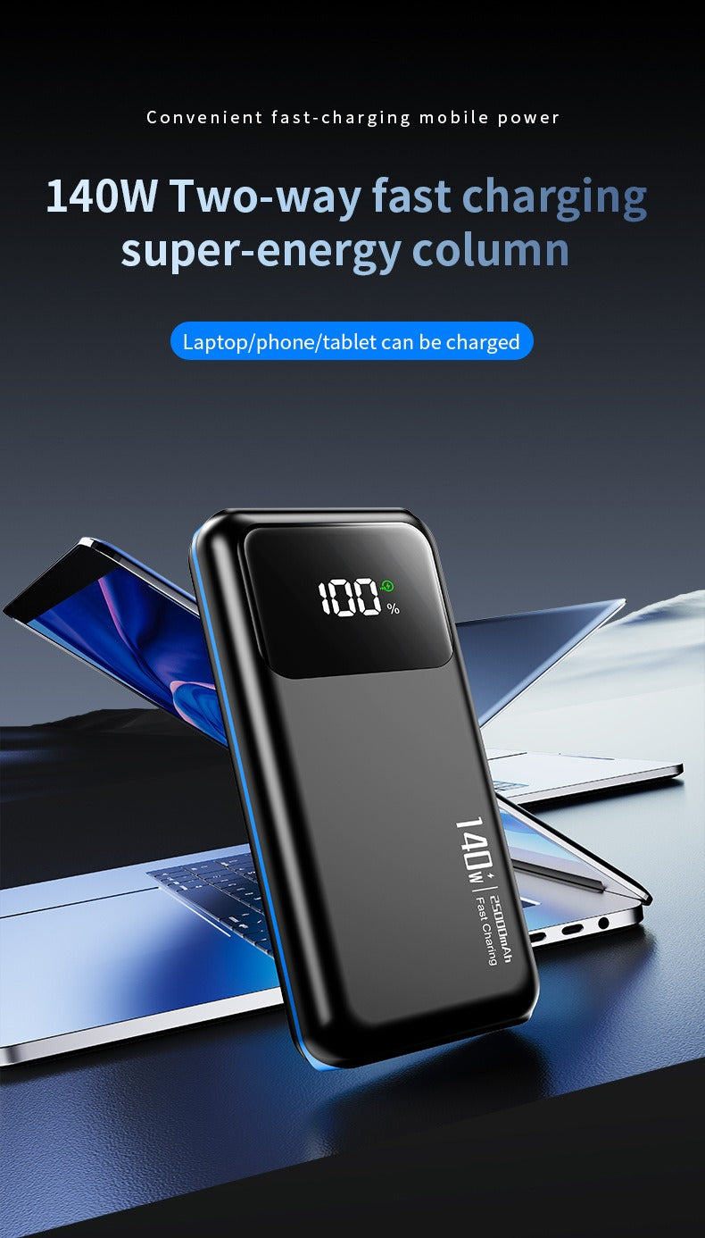 Laptop Power Bank 140W PD Fast Charging with Digital Display | Bidirectional Ultra-Large Capacity Mobile Power Bank